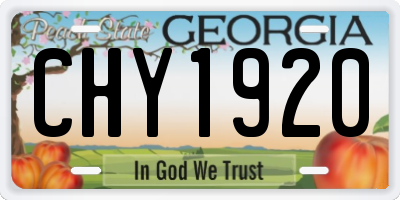 GA license plate CHY1920