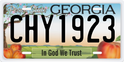 GA license plate CHY1923