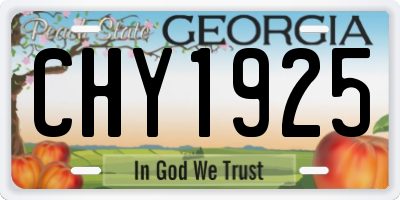 GA license plate CHY1925
