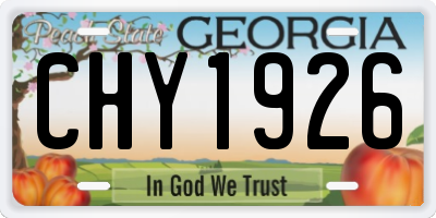 GA license plate CHY1926
