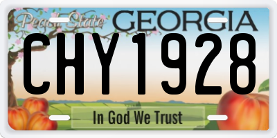GA license plate CHY1928