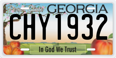 GA license plate CHY1932