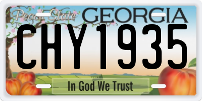 GA license plate CHY1935