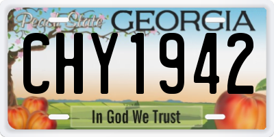 GA license plate CHY1942