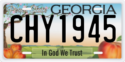 GA license plate CHY1945