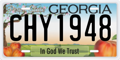 GA license plate CHY1948