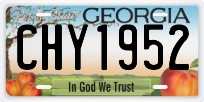 GA license plate CHY1952