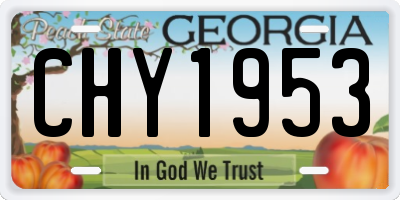 GA license plate CHY1953