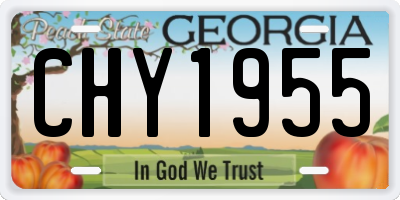 GA license plate CHY1955