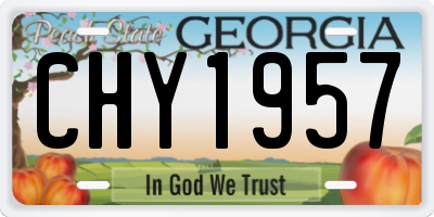 GA license plate CHY1957