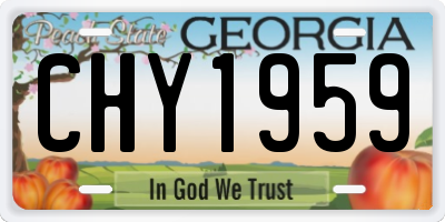 GA license plate CHY1959