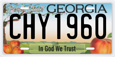 GA license plate CHY1960