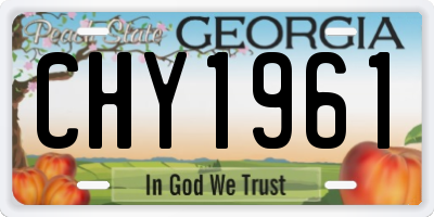 GA license plate CHY1961