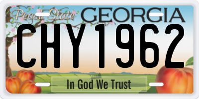 GA license plate CHY1962