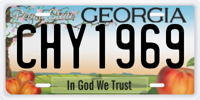 GA license plate CHY1969