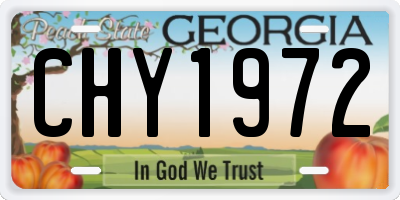 GA license plate CHY1972