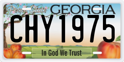 GA license plate CHY1975