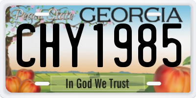 GA license plate CHY1985