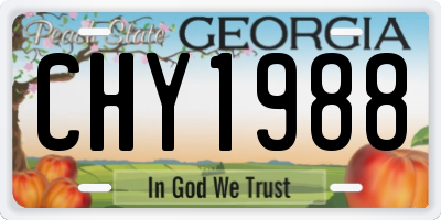GA license plate CHY1988