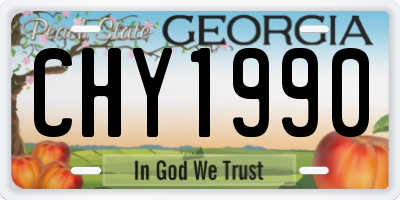 GA license plate CHY1990