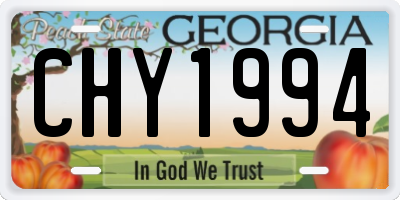 GA license plate CHY1994