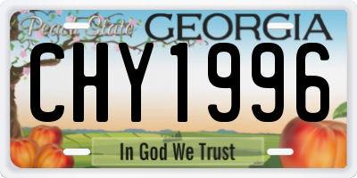 GA license plate CHY1996