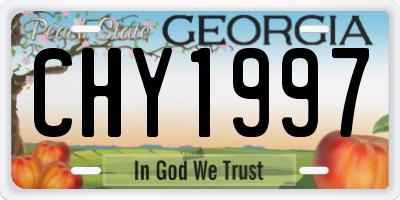 GA license plate CHY1997