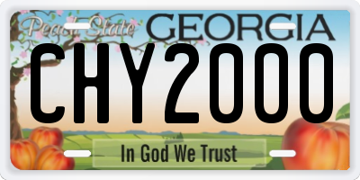 GA license plate CHY2000