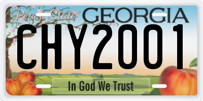 GA license plate CHY2001