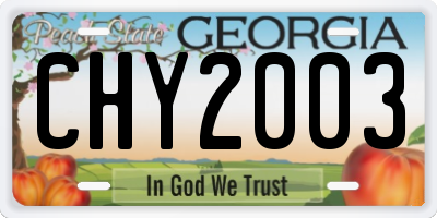 GA license plate CHY2003