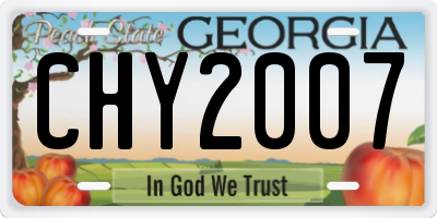 GA license plate CHY2007