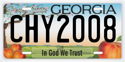 GA license plate CHY2008