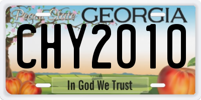 GA license plate CHY2010