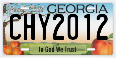 GA license plate CHY2012