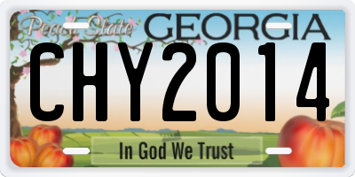 GA license plate CHY2014
