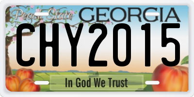 GA license plate CHY2015