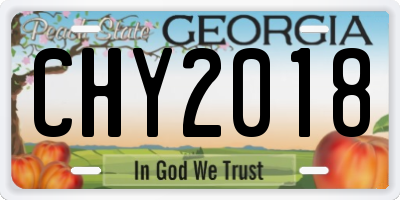 GA license plate CHY2018