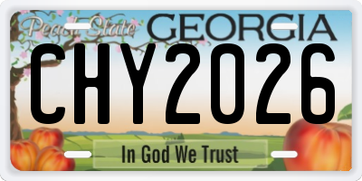 GA license plate CHY2026