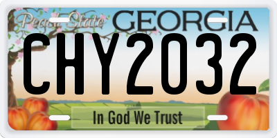 GA license plate CHY2032
