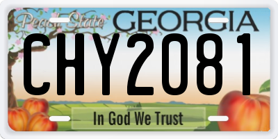 GA license plate CHY2081