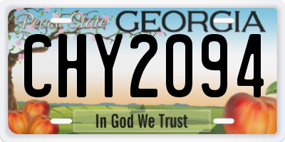 GA license plate CHY2094
