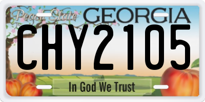 GA license plate CHY2105