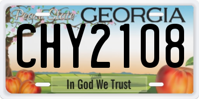 GA license plate CHY2108