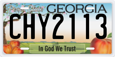 GA license plate CHY2113