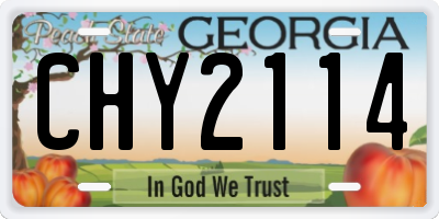 GA license plate CHY2114