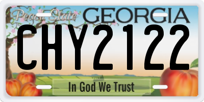 GA license plate CHY2122