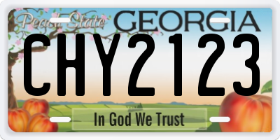 GA license plate CHY2123