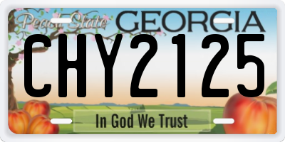 GA license plate CHY2125