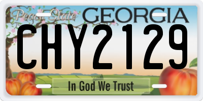 GA license plate CHY2129
