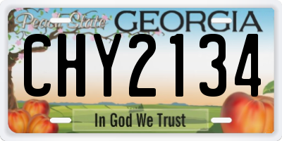 GA license plate CHY2134